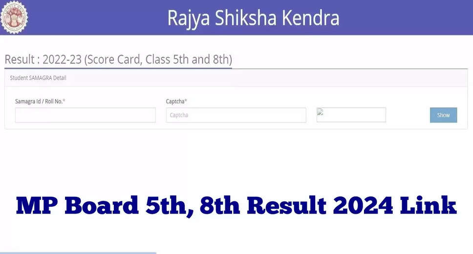 MP Board Releases Class 5th and 8th Results 2024: Steps to View Scores on rskmp.in