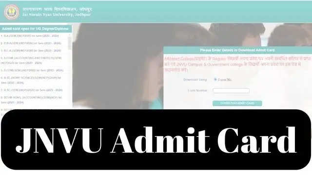 JNVU UG 1st Semester Exam 2024: Admit Cards Available Now! Download Here