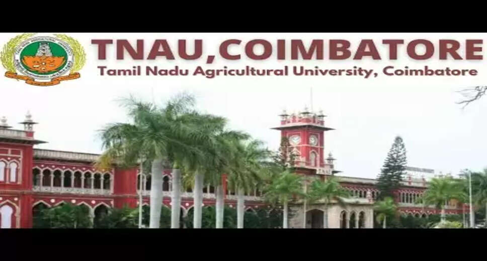 TNAU Recruitment 2023 for Senior Research Fellow: Apply Now Tamil Nadu Agricultural University (TNAU) is seeking applications from eligible candidates for the post of Senior Research Fellow. Interested candidates can apply for this vacancy by clicking on the link provided. The last date to apply for the TNAU Senior Research Fellow Recruitment 2023 is 29th March 2023. Read on to know more about the eligibility criteria, salary, job location, and walkin interview details. Organization: Tamil Nadu Agricultural University (TNAU) Post Name: Senior Research Fellow Total Vacancy: 1 Post Salary: Rs. 25,000 - Rs. 31,000 Per Month Job Location: Coimbatore Walkin Date: 29/03/2023 Official Website: tnau.ac.in Qualification for TNAU Recruitment 2023: Candidates applying for the Senior Research Fellow position must have a minimum qualification of M.Sc. in the relevant field. To know more about the eligibility criteria, refer to the official notification. Vacancy Count: The total number of vacancies available for Senior Research Fellow in TNAU is 1. TNAU Recruitment 2023 Salary: The selected candidate will be offered a salary in the range of Rs. 25,000 - Rs. 31,000 per month. To know more about the pay scale, refer to the official notification. Job Location for TNAU Recruitment 2023: The job location for the Senior Research Fellow position in TNAU is Coimbatore. Walkin Procedure for TNAU Recruitment 2023: TNAU will conduct a walkin interview on 29th March 2023 for the Senior Research Fellow position. Candidates can download the official notification from the official website and follow the walkin procedure as mentioned in the notification. Don't miss this opportunity to join TNAU as a Senior Research Fellow. Apply now and secure your future. For more government job opportunities, check out similar jobs on our website.