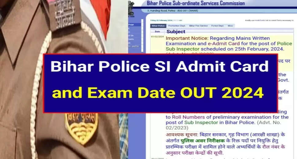 Bihar Police SI Mains Exam Date 2024 Announced: Get Ready for Feb 25 Exam!