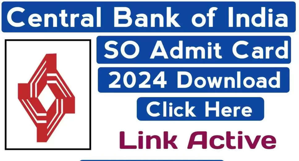 Central Bank of India SO 2024 Admit Card Released: Download Now