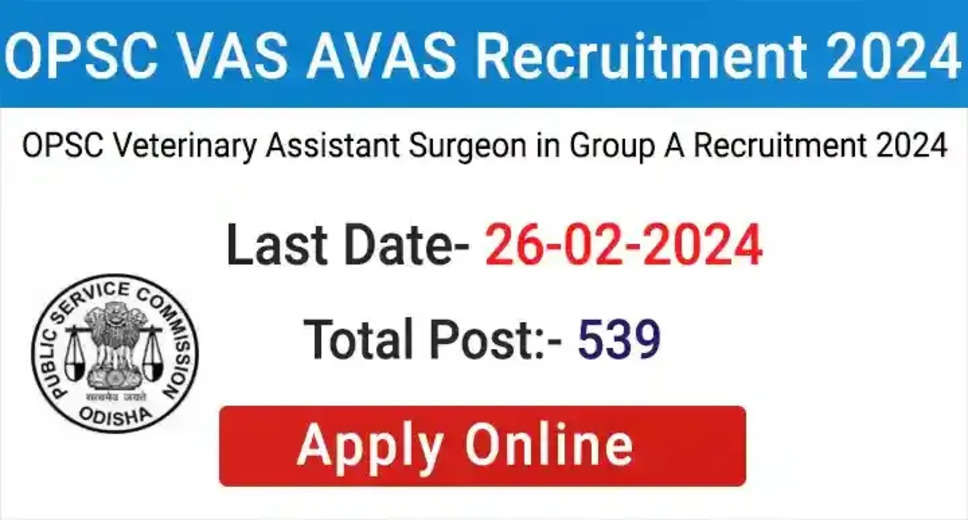 Odisha Govt Jobs Alert: 539 Veterinary Asst Surgeon & Addl Veterinary Asst Surgeon Posts in OPSC!