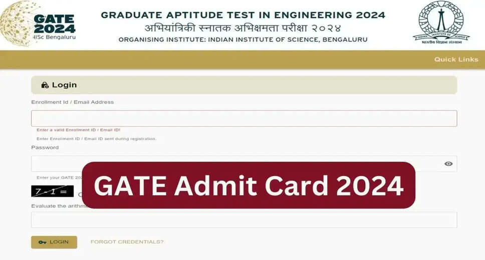GATE 2024 Admit Card Out Today!: Download Hall Ticket at gate2024.iisc.ac.in
