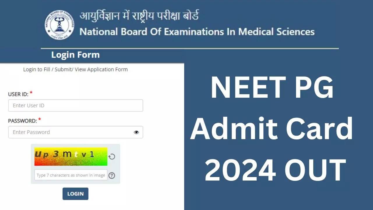 NEET PG 2024 Admit Card Released for MD/MS/PG Diploma Courses: Download Now
