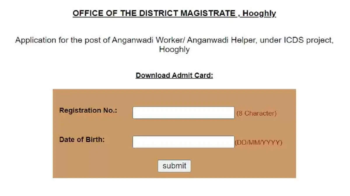 ICDS Hooghly Admit Card 2024:  Download Exam Date & Hall Ticket