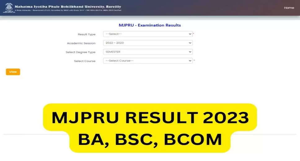 MJPRU UG PG Odd Semester Result 2024 Released: Check and Download Marksheet at mjpruiums.in