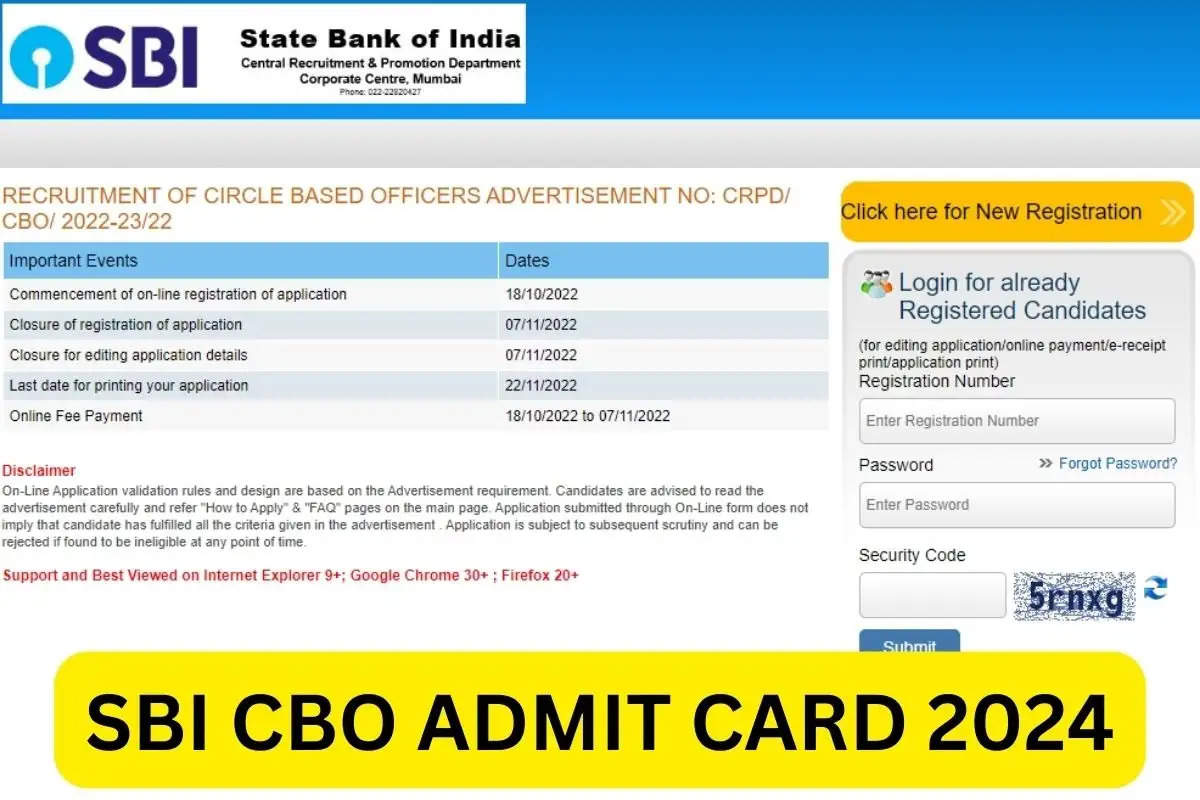 SBI CBO Exam 2024: Download Admit Card for Online Test @sbi.co.in 