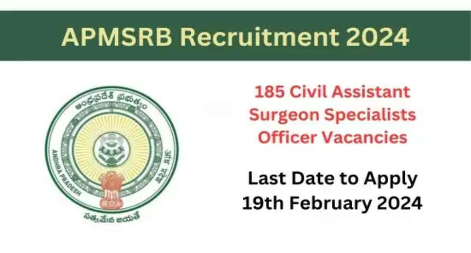 APMSRB Civil Assistant Surgeon Recruitment 2024: Walk-in Interviews for 185 Vacancies