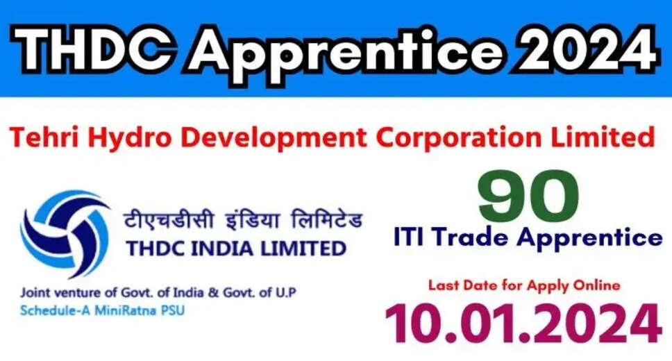 THDC Recruitment 2023: Apply for 90 ITI Trade Apprentice Posts