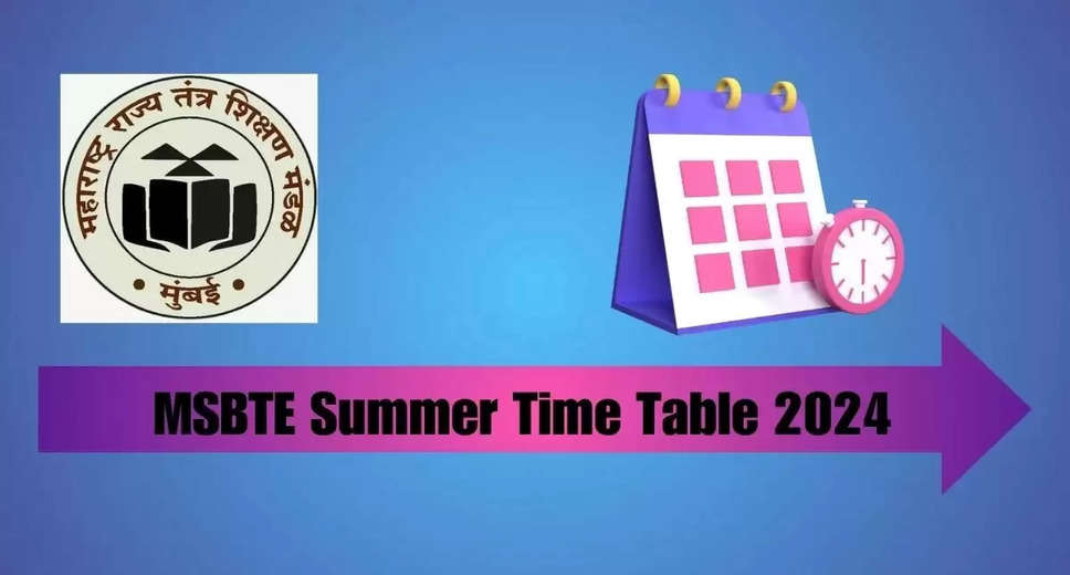 MSBTE Diploma Summer Timetable 2024 Declared: Check Steps to Download on msbte.org.in