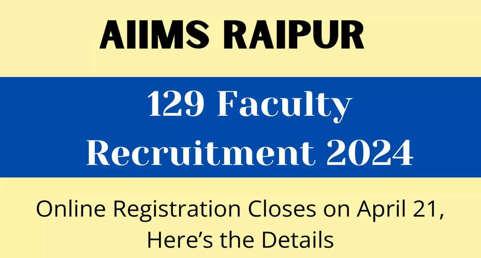 AIIMS, Raipur Professor, Asst Professor & Other Recruitment 2024, Last Date Extended For 129 Posts