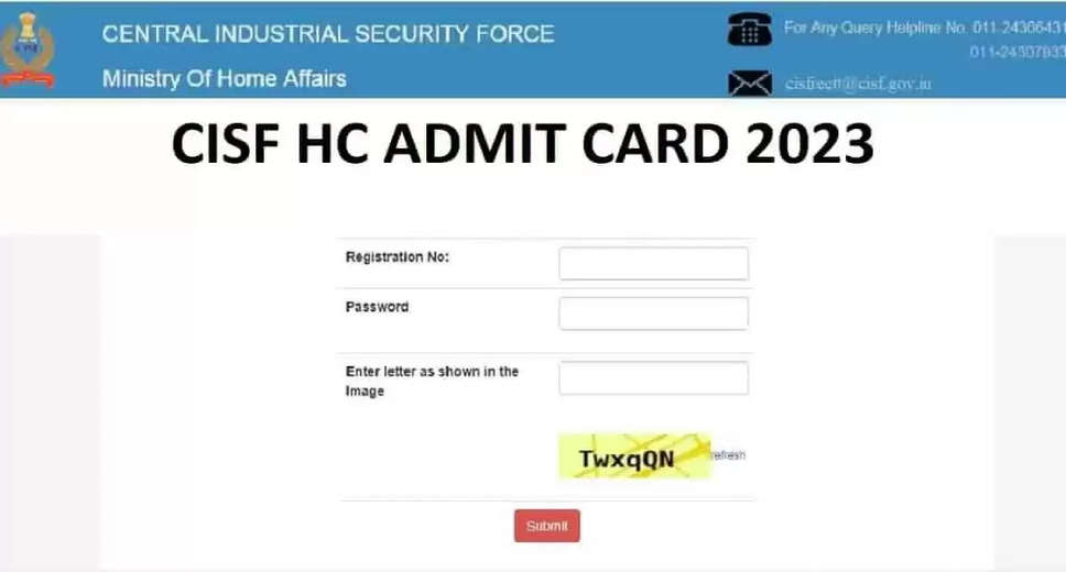 CISF Head Constable Admit Card 2024 Released: PT, PST & DV Call Letter Download
