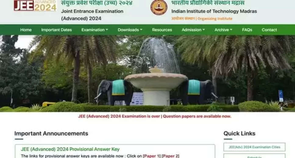 JEE Advanced 2024 Answer Key Released: Submit Objections by June 3