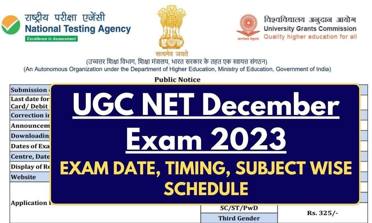 NTA UGC NET/ JRF Dec 2023 Application Form, Notification, Registration Online