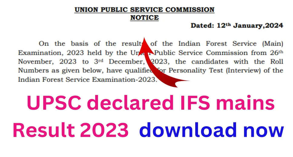 UPSC IFS Mains Result 2023 Out: Check Your Rank Now!