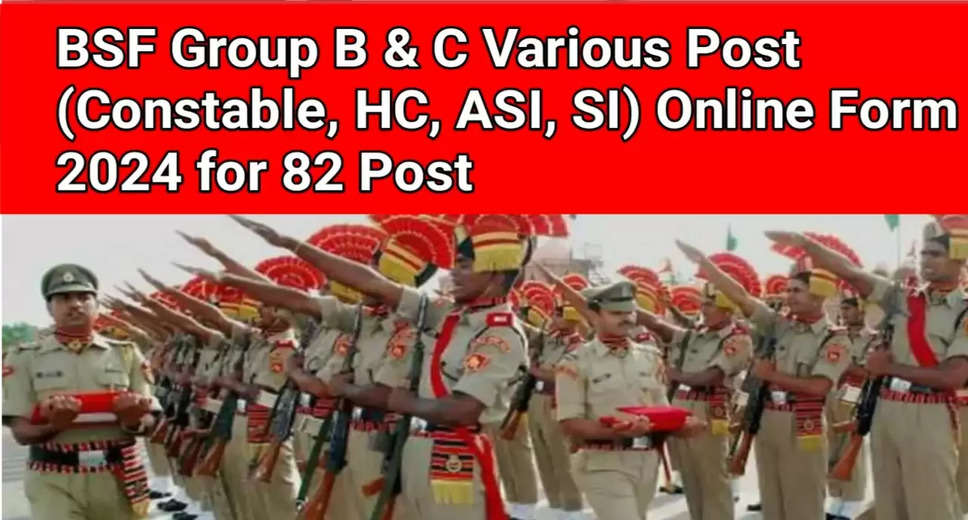 BSF Constable & Other Posts Recruitment 2024 (82 Vacancies): Apply Now