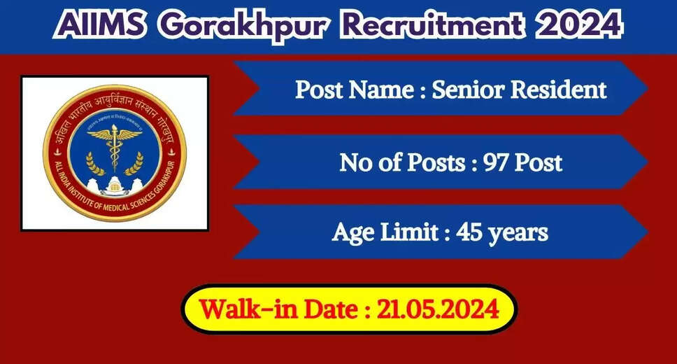 AIIMS Senior Resident Recruitment 2024: Apply Now for 97 Vacancies Through Walk-in Interviews