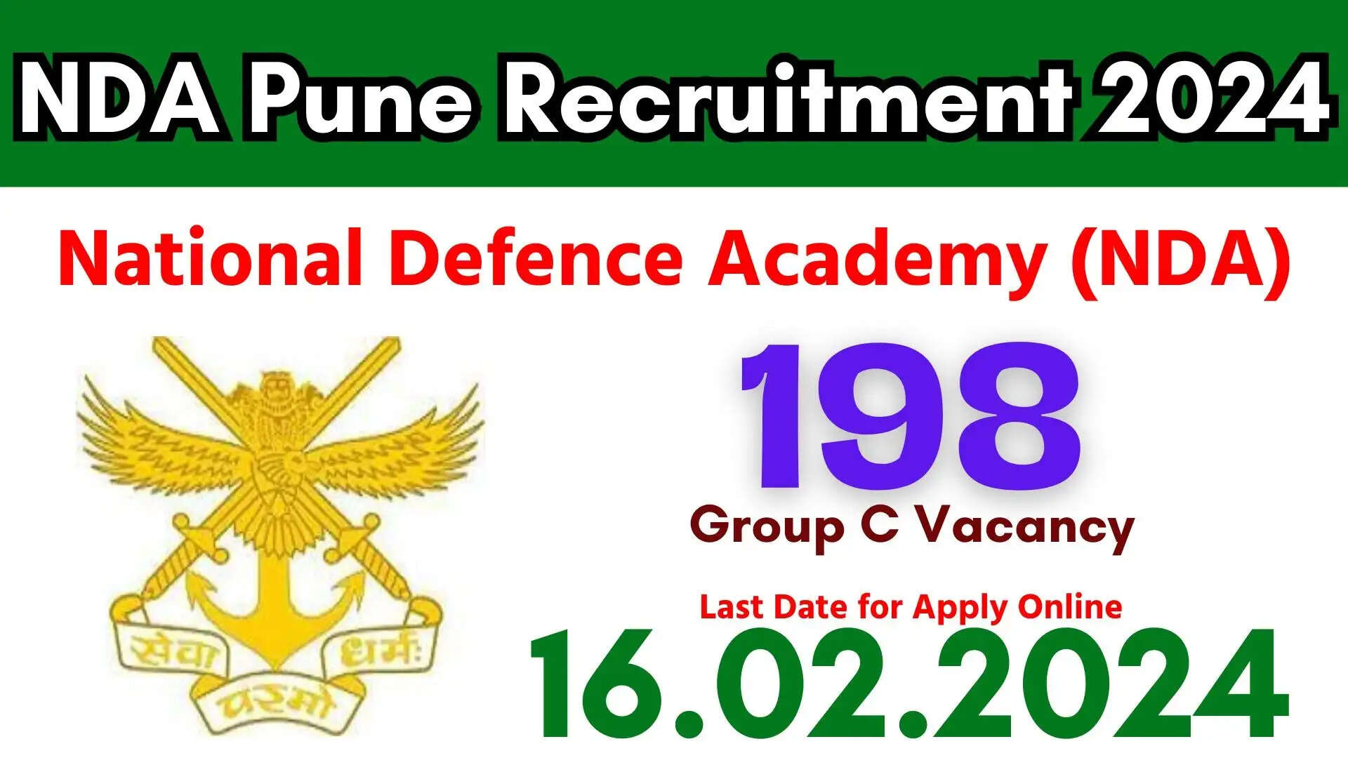 NDA Pune Group C Recruitment 2024 Begins: Apply for 198 Posts