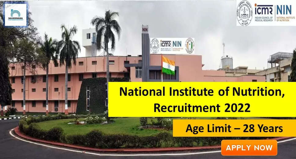 वेबसाइट - https://nin.res.in/ नोटिफिकेशन लिंक - https://nin.res.in/employment/JRF-19-09-2022.pdf Meta Title – Application For Employment: NIN Recruitment 2022 Apply Online Junior Research Fellow Posts - Apply Now Meta Description - NIN Recruitment 2022: National Institute of Nutrition (NIN) invites application for the position NIN Junior Research Fellow at ninindia.org Recruitment 2022. Read details, eligibility criteria mentioned below for the vacancy and eligible candidates can submit their application directly to NIN before 10-10-2022. Meta Keywords - NIN,National Institute of Nutrition, NIN Recruitment, NIN Recruitment 2022,Junior Research Fellow, Junior Research Fellow Jobs, Junior Research Fellow Recruitment, Junior Research Fellow Recruitment 2022 Notification, M.Sc, NIN Junior Research Fellow Recruitment, NIN Junior Research Fellow Recruitment 2022, Hyderabad, Hyderabad Jobs, Telangana, Telangana Jobs, Junior Research Fellow Vacancy, Junior Research Fellow Vacancy 2022, Junior Research Fellow Job Openings Link - https://www.hirelateral.com/job-details/application-for-employment-nin-recruitment-2022-apply-online-junior-research-fellow-posts-apply-now-1340539 English Department - National Institute of Nutrition (NIN) Post - Junior Research Fellow Total Post - 2 Salary - Qualification – M.Sc in Genetics, Biotechnology, Biochemistry, Microbiology, Nutrition, Life Sciences Application fee – Age Limit – 28 years Age relaxation - Last date – 10 October 2022 Job Location - Telangana WebSite - https://nin.res.in/ Notification Link - https://nin.res.in/employment/JRF-19-09-2022.pdf Meta Title - Application For Employment: NIN Recruitment 2022 Apply Online Junior Research Fellow Posts - Apply Now Meta Description - NIN Recruitment 2022: National Institute of Nutrition (NIN) invites application for the position NIN Junior Research Fellow at ninindia.org Recruitment 2022. Read details, eligibility criteria mentioned below for the vacancy and eligible candidates can submit their application directly to NIN before 10-10-2022. Meta Keywords - NIN,National Institute of Nutrition, NIN Recruitment, NIN Recruitment 2022,Junior Research Fellow, Junior Research Fellow Jobs, Junior Research Fellow Recruitment, Junior Research Fellow Recruitment 2022 Notification, M.Sc, NIN Junior Research Fellow Recruitment, NIN Junior Research Fellow Recruitment 2022, Hyderabad, Hyderabad Jobs, Telangana, Telangana Jobs, Junior Research Fellow Vacancy, Junior Research Fellow Vacancy 2022, Junior Research Fellow Job Openings Link - https://www.hirelateral.com/job-details/application-for-employment-nin-recruitment-2022-apply-online-junior-research-fellow-posts-apply-now-1340539