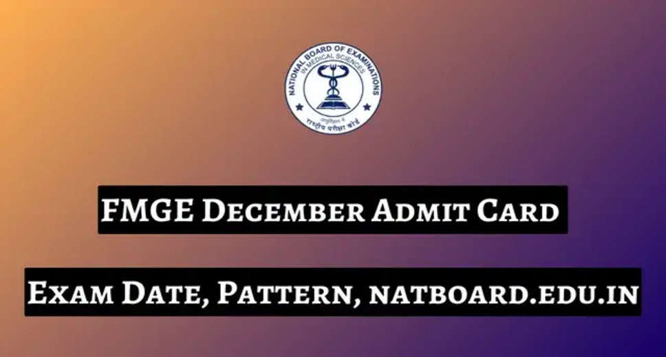 FMGE December 2023 Admit Card Out Now!: Download Hall Ticket at nbe.edu.in