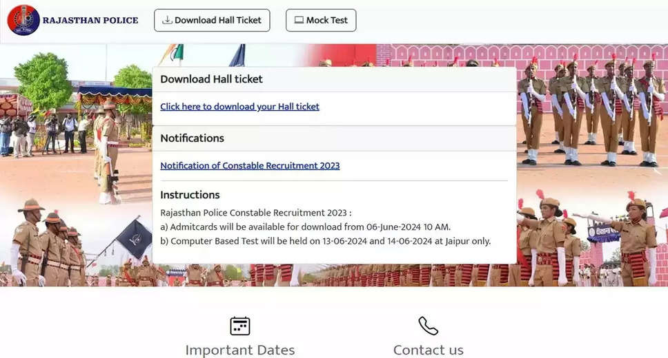 Rajasthan Police Constable Admit Card 2024 Released: Download Your CBT Hall Ticket Now