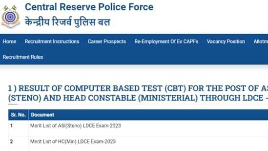 CRPF HC Ministerial Final Result 2024 Announced: Check Selection List Now