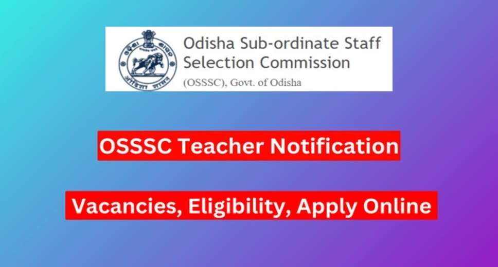 OSSSC Teacher Vacancy 2024: Online Applications Open for 2629 Posts
