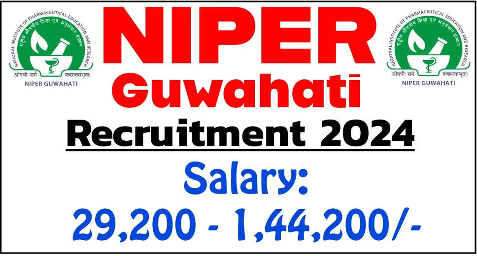 Check Out: NIPER Guwahati Recruitment 2024 Details, Eligibility, and How to Apply