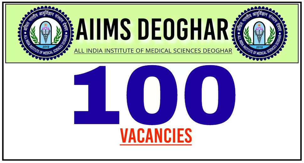 AIIMS Deoghar Recruitment 2024 Notification Out for 100 Posts