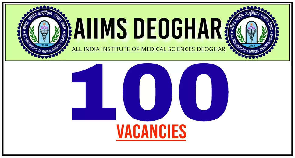 AIIMS Deoghar Recruitment 2024 Notification Out for 100 Posts