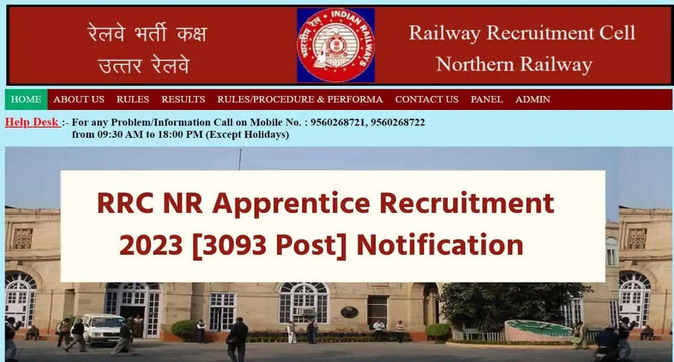 Northern Railway Recruitment 2023: Applications Open for 3,093 Apprentice Vacancies