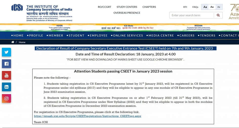 ICSI CSEET November 2023 Result to be Declared Today at 2 PM, Check Schedule Here