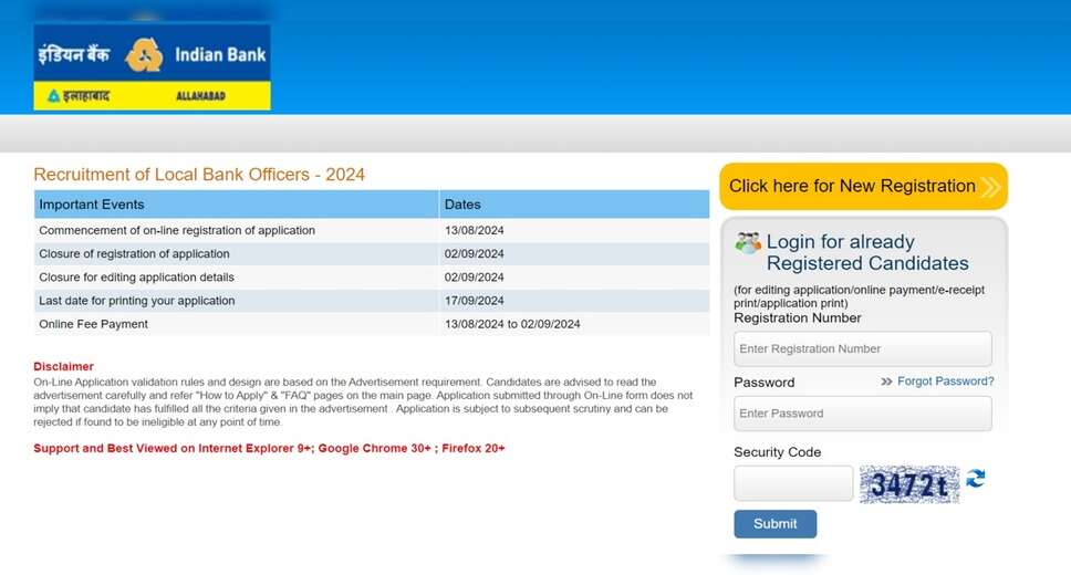 Indian Bank 2024 Recruitment: 300 Local Bank Officer Positions Available – Apply Online