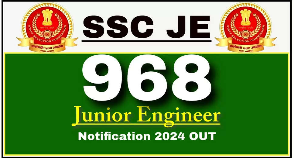 SSC Junior Engineer Recruitment 2024: Online Application Open for 968 Vacancies