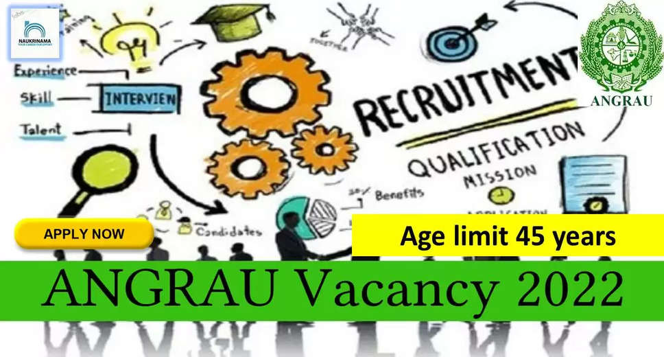 ANGRAU Recruitment 2022: A great opportunity has come out to get a job (Sarkari Naukri) in Acharya NG Ranga Agricultural University (ANGRAU). ANGRAU has invited applications to fill the posts of professional youth (ANGRAU Recruitment 2022). Interested and eligible candidates who want to apply for these vacant posts (ANGRAU Recruitment 2022) can apply by visiting the official website of ANGRAU http://angrau.ac.in/. The last date to apply for these posts (ANGRAU Recruitment 2022) is 23 September.  Apart from this, candidates can also directly apply for these posts (ANGRAU Recruitment 2022) by clicking on this official link http://angrau.ac.in/. If you need more detail information related to this recruitment, then you can see and download the official notification (ANGRAU Recruitment 2022) through this link ANGRAU Recruitment 2022 Notification PDF. A total of 1 posts will be filled under this recruitment (ANGRAU Recruitment 2022) process.  Important Dates for ANGRAU Recruitment 2022  Starting date of online application - 15 September  Last date to apply online - 23 September  ANGRAU Recruitment 2022 Vacancy Details  Total No. of Posts- 1  Eligibility Criteria for ANGRAU Recruitment 2022  Degree / Master's Degree in Agriculture  Age Limit for ANGRAU Recruitment 2022  Candidates age limit should be between 45 years.  Salary for ANGRAU Recruitment 2022  25,000/- per month  Selection Process for ANGRAU Recruitment 2022  Selection Process Candidate will be selected on the basis of written examination.  How to Apply for ANGRAU Recruitment 2022  Interested and eligible candidates can apply through official website of ANGRAU (http://angrau.ac.in/) latest by 23 September 2022. For detailed information regarding this, you can refer to the official notification given above.    If you want to get a government job, then apply for this recruitment before the last date and fulfill your dream of getting a government job. You can visit naukrinama.com for more such latest government jobs information.