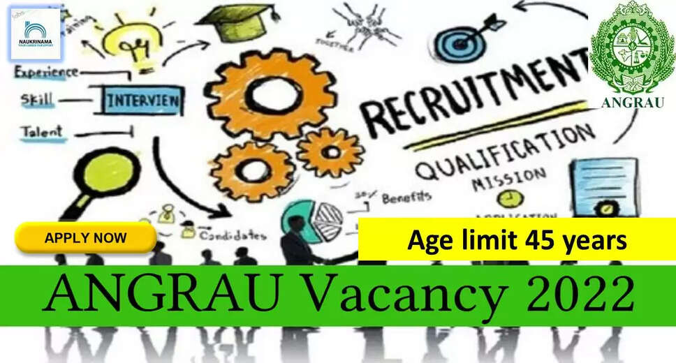 ANGRAU Recruitment 2022: A great opportunity has come out to get a job (Sarkari Naukri) in Acharya NG Ranga Agricultural University (ANGRAU). ANGRAU has invited applications to fill the posts of professional youth (ANGRAU Recruitment 2022). Interested and eligible candidates who want to apply for these vacant posts (ANGRAU Recruitment 2022) can apply by visiting the official website of ANGRAU http://angrau.ac.in/. The last date to apply for these posts (ANGRAU Recruitment 2022) is 23 September. Apart from this, candidates can also directly apply for these posts (ANGRAU Recruitment 2022) by clicking on this official link http://angrau.ac.in/. If you need more detail information related to this recruitment, then you can see and download the official notification (ANGRAU Recruitment 2022) through this link ANGRAU Recruitment 2022 Notification PDF. A total of 1 posts will be filled under this recruitment (ANGRAU Recruitment 2022) process. Important Dates for ANGRAU Recruitment 2022 Starting date of online application - 15 September Last date to apply online - 23 September ANGRAU Recruitment 2022 Vacancy Details Total No. of Posts- 1 Eligibility Criteria for ANGRAU Recruitment 2022 Degree / Master's Degree in Agriculture Age Limit for ANGRAU Recruitment 2022 Candidates age limit should be between 45 years. Salary for ANGRAU Recruitment 2022 25,000/- per month Selection Process for ANGRAU Recruitment 2022 Selection Process Candidate will be selected on the basis of written examination. How to Apply for ANGRAU Recruitment 2022 Interested and eligible candidates can apply through official website of ANGRAU (http://angrau.ac.in/) latest by 23 September 2022. For detailed information regarding this, you can refer to the official notification given above. If you want to get a government job, then apply for this recruitment before the last date and fulfill your dream of getting a government job. You can visit naukrinama.com for more such latest government jobs information.