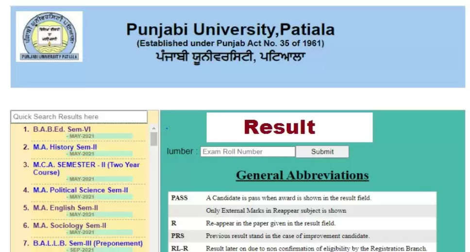 PUP Exam Result 2024 Released: Visit punjabiuniversity.ac.in to View Your Scores