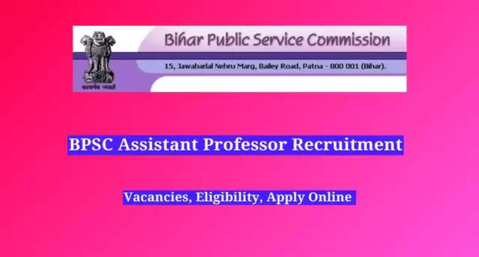 BPSC Announces 1339 Assistant Professor Vacancies for 2024 – Apply Online Now