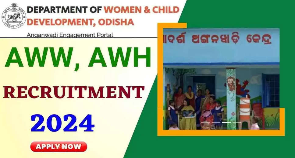 "WCD Odisha Anganwadi Recruitment 2024 – Apply Online for 2545 Worker and Helper Positions