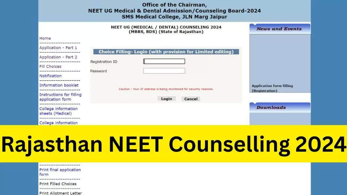 Rajasthan NEET UG 2024: Updated Counselling Timetable and First Round Seat Allotment Result Due Tomorrow