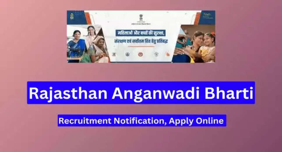 Rajasthan WCD Anganwadi Worker Recruitment 2024: Apply for Over 2000 Vacancies