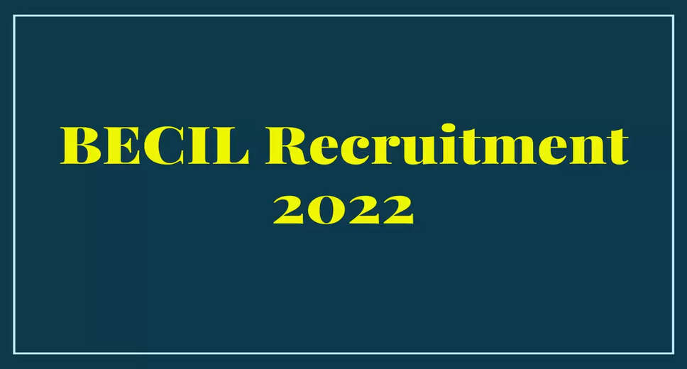 BECIL Recruitment 2022: A great opportunity has come out to get a job (Sarkari Naukri) in Broadcast Engineering Consultants India Limited (BECIL). BECIL has invited applications for the recruitment of Graduate Engineering Trainee, Junior Engineer and other posts (BECIL Recruitment 2022). Interested and eligible candidates who want to apply for these vacant posts (BECIL Recruitment 2022) can apply by visiting the official website of BECIL at becil.com. The last date to apply for these posts (BECIL Recruitment 2022) is 24 November.  Apart from this, candidates can also directly apply for these posts (BECIL Recruitment 2022) by clicking on this official link becil.com. If you want more detail information related to this recruitment, then you can see and download the official notification (BECIL Recruitment 2022) through this link BECIL Recruitment 2022 Notification PDF. A total of 5 posts will be filled under this recruitment (BECIL Recruitment 2022) process.    Important Dates for BECIL Recruitment 2022  Online application start date –  Last date to apply online - 24 November  Name of Post  No of Post  Education  Age Limit  Salary  Junior Engineer  1  B.Tech in Electrical  27 Years  44000/-  Graduate Engineering trainee  1  B.Tech  26 years  29000/-    Selection Process for BECIL Recruitment 2022  will be done on a written basis.  How to Apply for BECIL Recruitment 2022  Interested and eligible candidates can apply through official website of BECIL (becil.com) latest by 24 November. For detailed information regarding this, you can refer to the official notification given above.    If you want to get a government job, then apply for this recruitment before the last date and fulfill your dream of getting a government job. You can visit naukrinama.com for more such latest government jobs information.