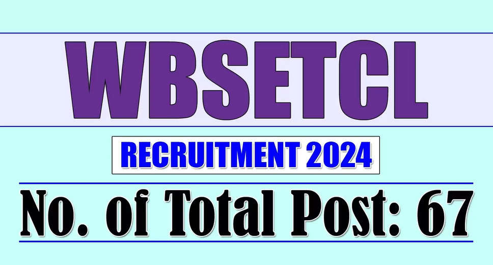 WBSETCL Releases Recruitment Notification for 67 Vacancies: Apply Now
