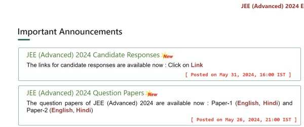 JEE Advanced 2024 Response Sheet Released: Download Now from jeeadv.ac.in; Complete Download Instructions