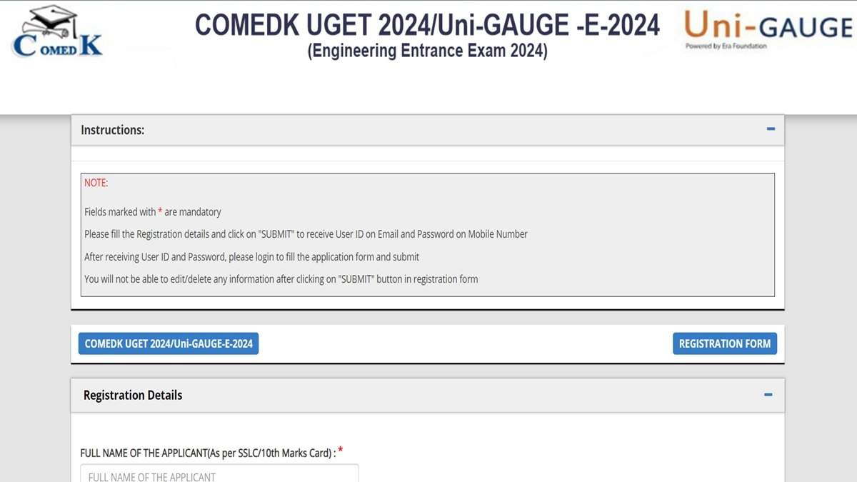 COMEDK UGET 2024 Application Form Correction Starts Today: Edit Details Here