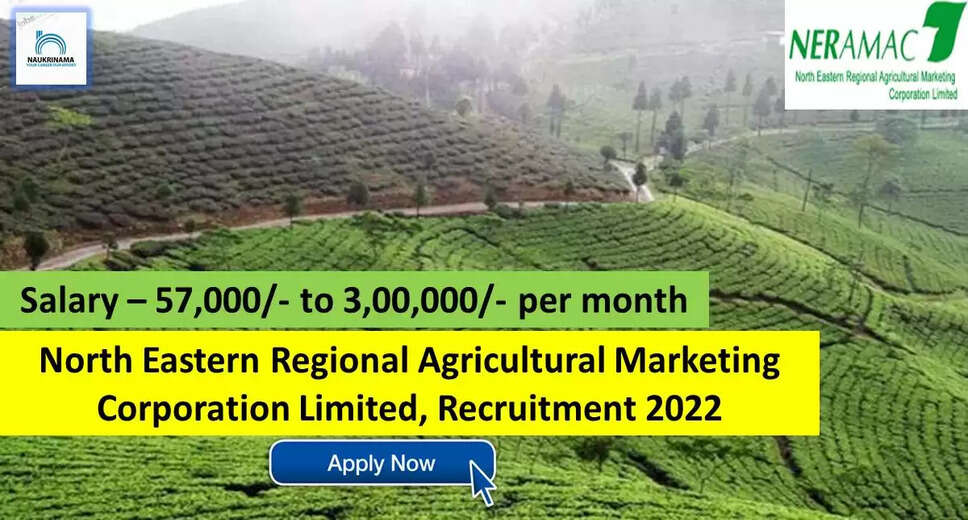 NERAMAC Recruitment 2022: A great opportunity has come out to get a job (Sarkari Naukri) in North Eastern Regional Agricultural Marketing Corporation Limited (NERAMAC Limited). NERAMAC has invited applications to fill the posts of Assistant General Manager (NERAMAC Recruitment 2022). Interested and eligible candidates who want to apply for these vacant posts (NERAMAC Recruitment 2022) can apply by visiting the official website of NERAMAC, neramac.com. The last date to apply for these posts (NERAMAC Recruitment 2022) is 29 September. Apart from this, candidates can also directly apply for these posts (NERAMAC Recruitment 2022) by clicking on this official link neramac.com. If you want more detail information related to this recruitment, then you can see and download the official notification (NERAMAC Recruitment 2022) through this link NERAMAC Recruitment 2022 Notification PDF. A total of 1 posts will be filled under this recruitment (NERAMAC Recruitment 2022) process. Important Dates for NERAMAC Recruitment 2022 Starting date of online application - 20 September Last date to apply online - 29 September NERAMAC Recruitment 2022 Vacancy Details Total No. of Posts- 1 Eligibility Criteria for NERAMAC Recruitment 2022 CA, ICWA, B.Com, M.Com, MBA in Finance Age Limit for NERAMAC Recruitment 2022 Candidates age limit should be between 45 years. Salary for NERAMAC Recruitment 2022 57,000/- to 3,00,000/- per month Selection Process for NERAMAC Recruitment 2022 Selection Process Candidate will be selected on the basis of written examination. How to apply for NERAMAC Recruitment 2022 Interested and eligible candidates can apply through NERAMAC official website neramac.com by 29 September 2022. For detailed information regarding this, you can refer to the official notification given above. If you want to get a government job, then apply for this recruitment before the last date and fulfill your dream of getting a government job. You can visit naukrinama.com for more such latest government jobs information.