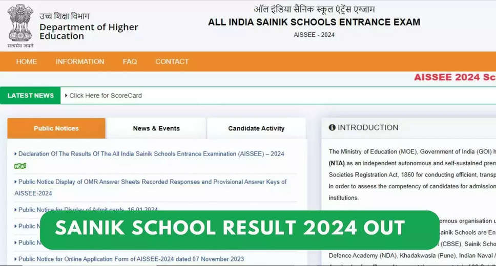NTA AISSEE results 2024 announced; download link here