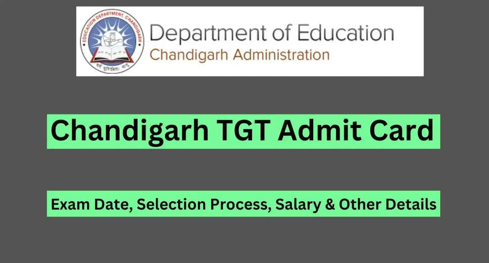 Chandigarh TGT Recruitment 2024: Admit Card for 303 Posts Available Now