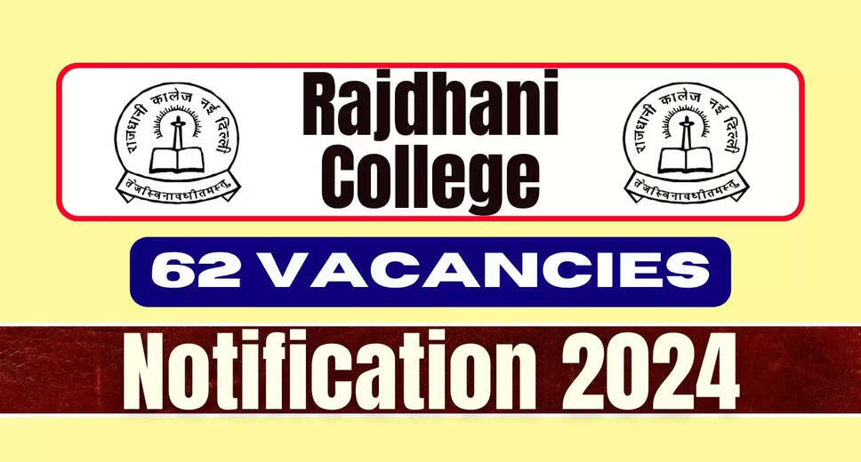Rajdhani College Delhi Hiring 62 Assistant Professors – Apply Online Now
