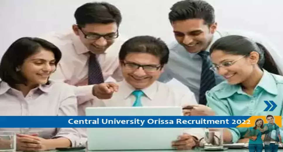 Central University of Orissa Recruitment 2022 Central University of Orissa invites eligible candidates to apply for 1 Computer Instructor vacancies. For more details regarding Central University of Orissa Recruitment 2022 check here the official notification and apply before the last date.